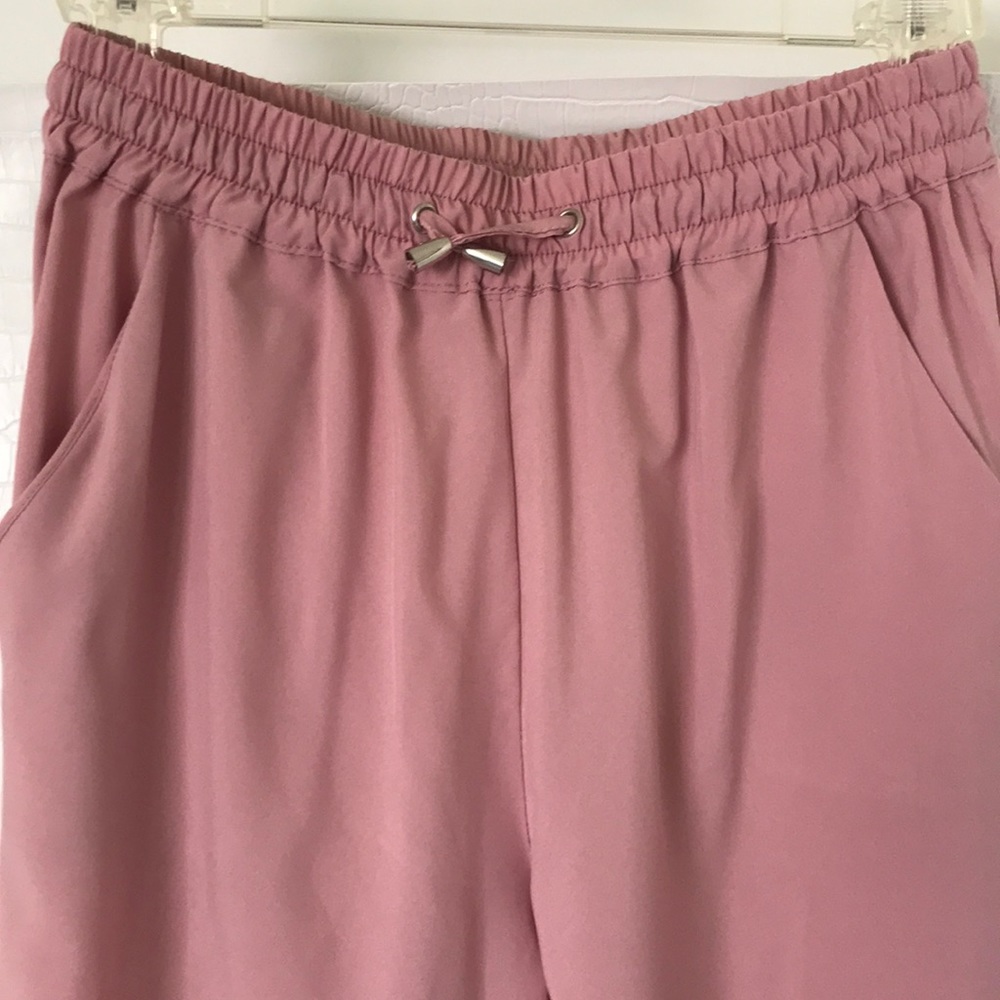 DRAWSTRING WOVEN JOGGERS BLUSH. - Picture 5 of 5